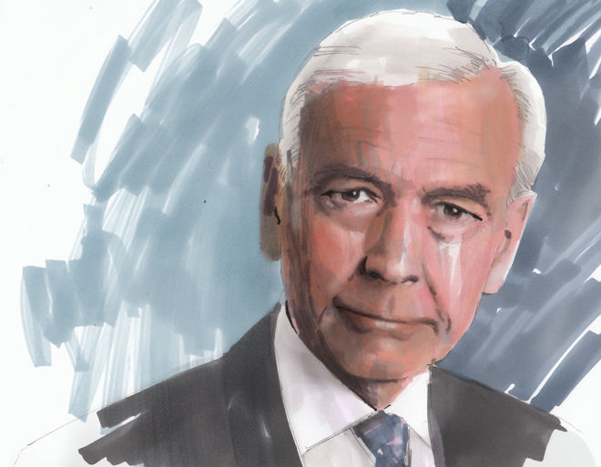 John Humphrys. Portrait in Pantone Marker