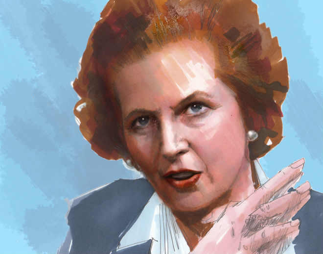 Margaret Thatcher. Portrait in Pantone Marker